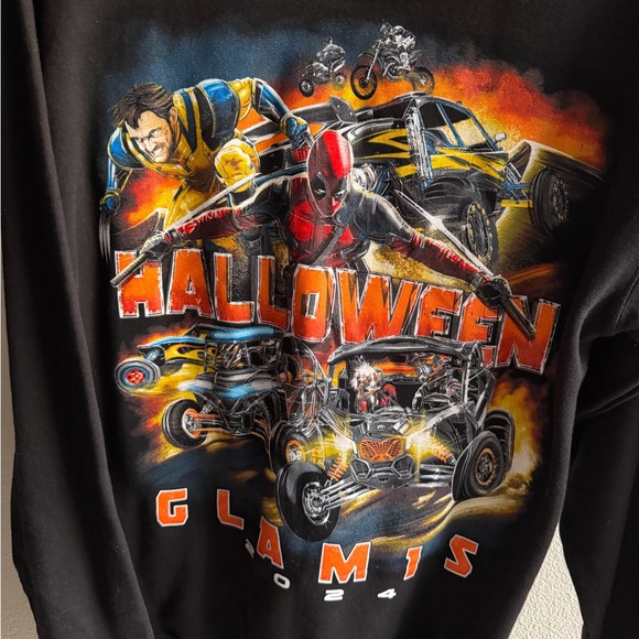 Other - Deadpool Halloween Graphic Sweatshirt - Black with Orange & Red Print